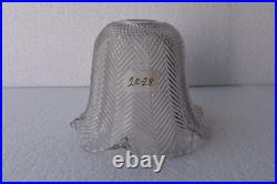 Abat-jour Lampe Art Déco Verre Clair Motif Chevron Herringbone Bell 4.5