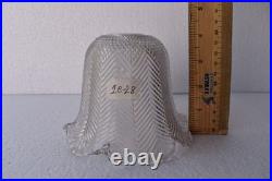 Abat-jour Lampe Art Déco Verre Clair Motif Chevron Herringbone Bell 4.5