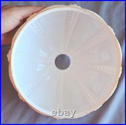 Abat-jour lampe champignon ou lustre art déco en opaline décor polychrome ROSES