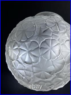 Ancien Globe En Verre Satiné Art Déco Lampe Tulipe Suspension Lustre Les Hanots
