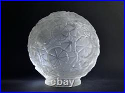 Ancien Globe En Verre Satiné Art Déco Lampe Tulipe Suspension Lustre Les Hanots