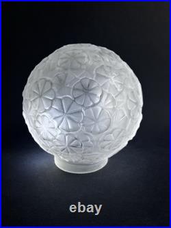 Ancien Globe En Verre Satiné Art Déco Lampe Tulipe Suspension Lustre Les Hanots