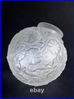 Ancien Globe En Verre Satiné Art Déco Lampe Tulipe Suspension Lustre Les Hanots