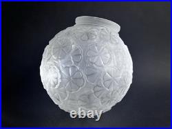 Ancien Globe En Verre Satiné Art Déco Lampe Tulipe Suspension Lustre Les Hanots