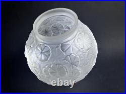 Ancien Globe En Verre Satiné Art Déco Lampe Tulipe Suspension Lustre Les Hanots