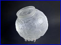 Ancien Globe En Verre Satiné Art Déco Lampe Tulipe Suspension Lustre Les Hanots