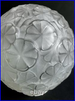 Ancien Globe En Verre Satiné Art Déco Lampe Tulipe Suspension Lustre Les Hanots