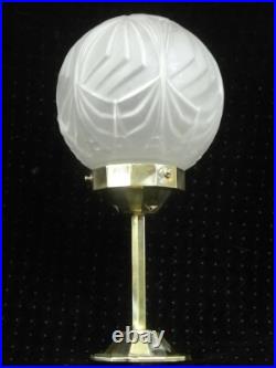 Ancien Globe Suspension Verre Depoli Lustre Plafonnier Art Deco Lampe Lamp
