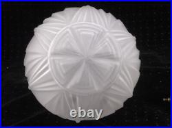 Ancien Globe Suspension Verre Depoli Lustre Plafonnier Art Deco Lampe Lamp