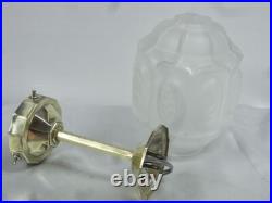 Ancien Globe Suspension Verre Depoli Lustre Plafonnier Art Deco Lampe Lamp