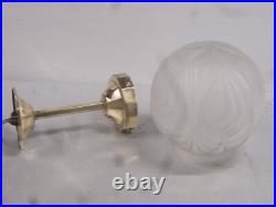 Ancien Globe Suspension Verre Depoli Lustre Plafonnier Art Deco Lampe Lamp