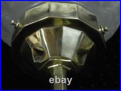 Ancien Globe Suspension Verre Depoli Lustre Plafonnier Art Deco Lampe Lamp