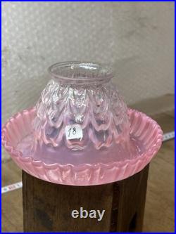 Ancien Globe verre Très Rare Tulipe abat jour art déco Marbré Lampe Lustre Réf18