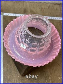 Ancien Globe verre Très Rare Tulipe abat jour art déco Marbré Lampe Lustre Réf18