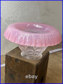 Ancien Globe verre Très Rare Tulipe abat jour art déco Marbré Lampe Lustre Réf18