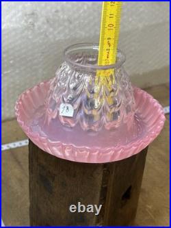 Ancien Globe verre Très Rare Tulipe abat jour art déco Marbré Lampe Lustre Réf18