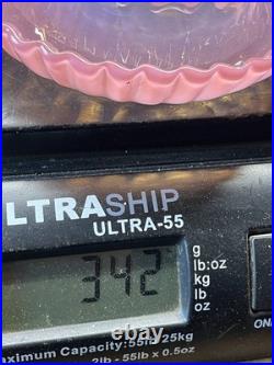 Ancien Globe verre Très Rare Tulipe abat jour art déco Marbré Lampe Lustre Réf18