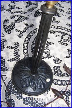 Ancien Grand Pied de Lampe Fer Forgé Art Déco