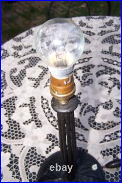 Ancien Grand Pied de Lampe Fer Forgé Art Déco