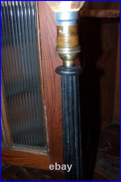 Ancien Grand Pied de Lampe Fer Forgé Art Déco