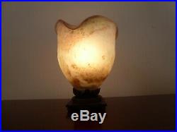 Ancien Lampe Veilleuse Robj Paris & Tulipe Schneider Art Deco Glass Lamp Signed