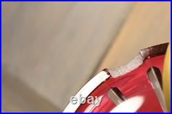 Ancien Lampe de Table VAL SAINT LAMBERT Art Déco en Cristal Taillé Rouge Doublé