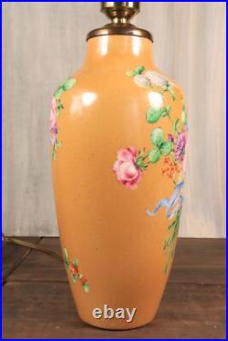 Ancien Lampe en Porcelaine de LIMOGES Vase Peint à la Main Art Déco Fleurs Signé