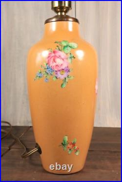 Ancien Lampe en Porcelaine de LIMOGES Vase Peint à la Main Art Déco Fleurs Signé