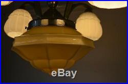 Ancien Lustre Art Deco Année 50 60 70 Plafonnier Lampe