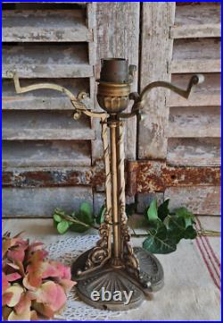 Ancien Pied De Lampe Maynadier Bronze Decor Florale Art Nouveau