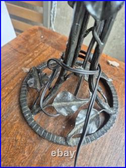 Ancien Pied De lampe en fer forgé, art deco