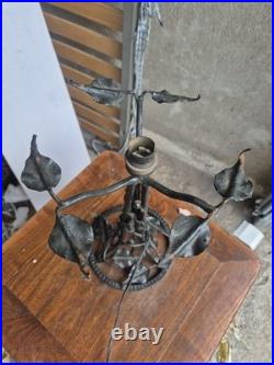 Ancien Pied De lampe en fer forgé, art deco