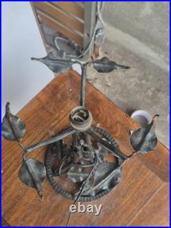 Ancien Pied De lampe en fer forgé, art deco
