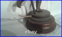 Ancien Pied Support De Lampe Art Deco Decor Angelot Regule Et Rose Porcelaine