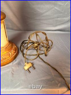 Ancien Pied de Lampe Ananas Vintage Art Déco en Bois & Doré