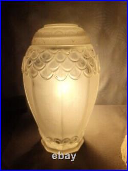 Ancien brule parfum art deco 1920 en verre GEOSYL Paris style lampe berger