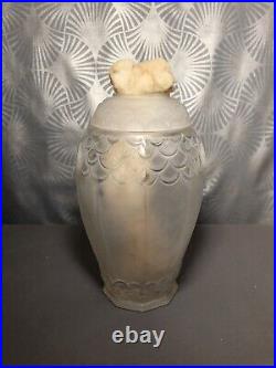 Ancien brule parfum art deco 1920 en verre GEOSYL Paris style lampe berger