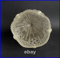 Ancien globe tulipe lampe a poser verre moulé pressé art deco GEORGES LELEU 1930