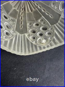 Ancien globe tulipe lampe a poser verre moulé pressé art deco GEORGES LELEU 1930