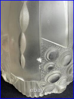 Ancien globe tulipe lampe a poser verre moulé pressé art deco GEORGES LELEU 1930