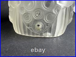 Ancien globe tulipe lampe a poser verre moulé pressé art deco GEORGES LELEU 1930