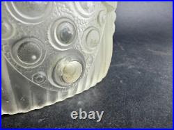 Ancien globe tulipe lampe a poser verre moulé pressé art deco GEORGES LELEU 1930