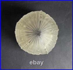 Ancien globe tulipe lampe a poser verre moulé pressé art deco GEORGES LELEU 1930