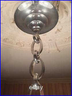 Ancien lustre lampe art déco 1930 1950 boule en verre ADNET design moderniste