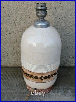 Ancien pied lampe céramique art déco Primavera Besnard Craquelé coulures