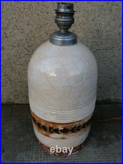 Ancien pied lampe céramique art déco Primavera Besnard Craquelé coulures