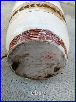 Ancien pied lampe céramique art déco Primavera Besnard Craquelé coulures