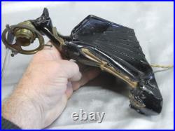 Ancienne Applique Murale Dragon Aile Chimere Metal D'art Lampe Art Deco
