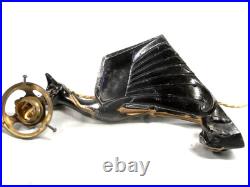 Ancienne Applique Murale Dragon Aile Chimere Metal D'art Lampe Art Deco