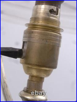 Ancienne Grande Lampe Bureau Bronze Dôme Verre Tres Epais Art Déco Nouveau